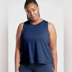 Athleta Uptempo II Tank Top Size 3X Enchanted Blue Athletic Workout Yoga Active